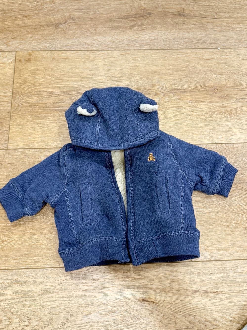 GAP Navy Blue Sherpa-Lined Hoodie with Ear Detail